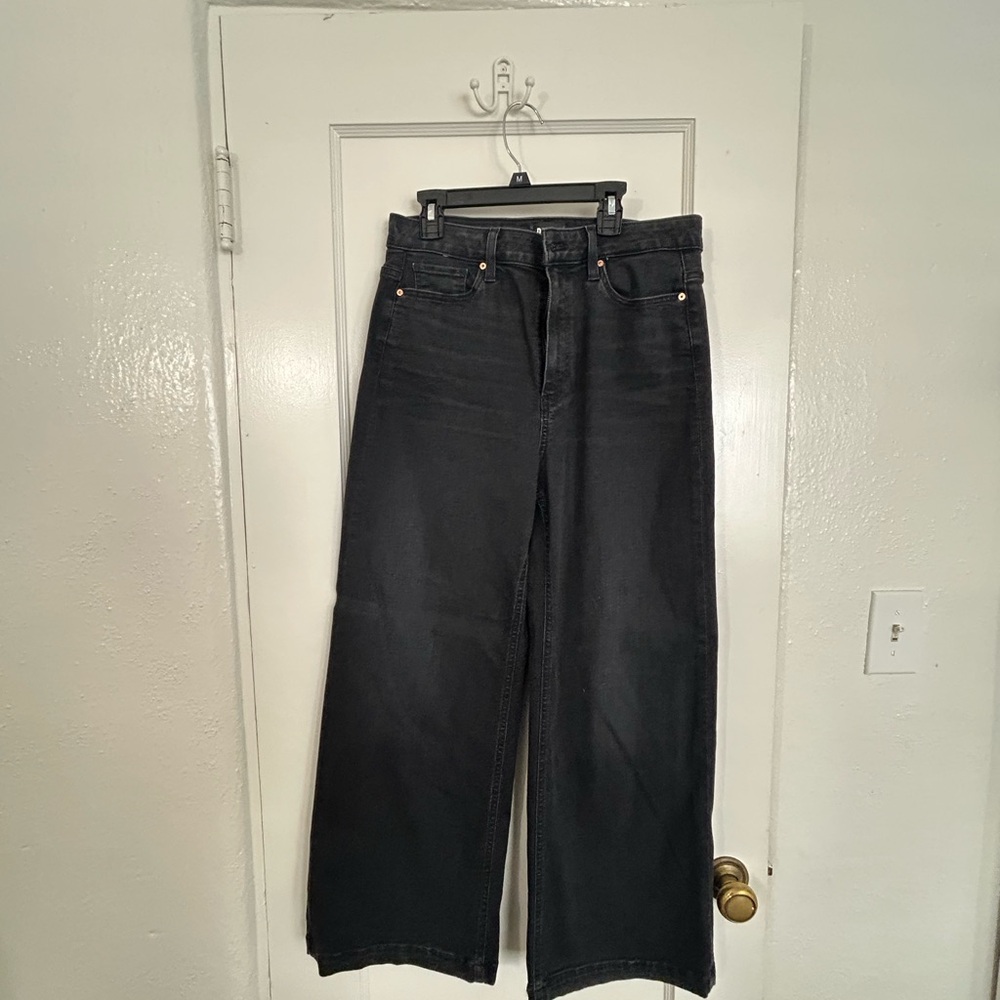 PAIGE Anessa Charcoal Wide-Leg Women's Jeans